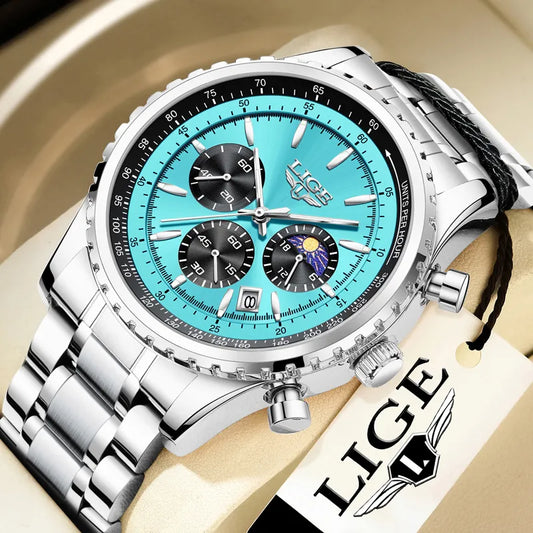 2024 LIGE Top Brand Luxury New Men Watch Quartz Man Watches Waterproof Luminous Watch for Men Date Chronograph Sport Wristwatch